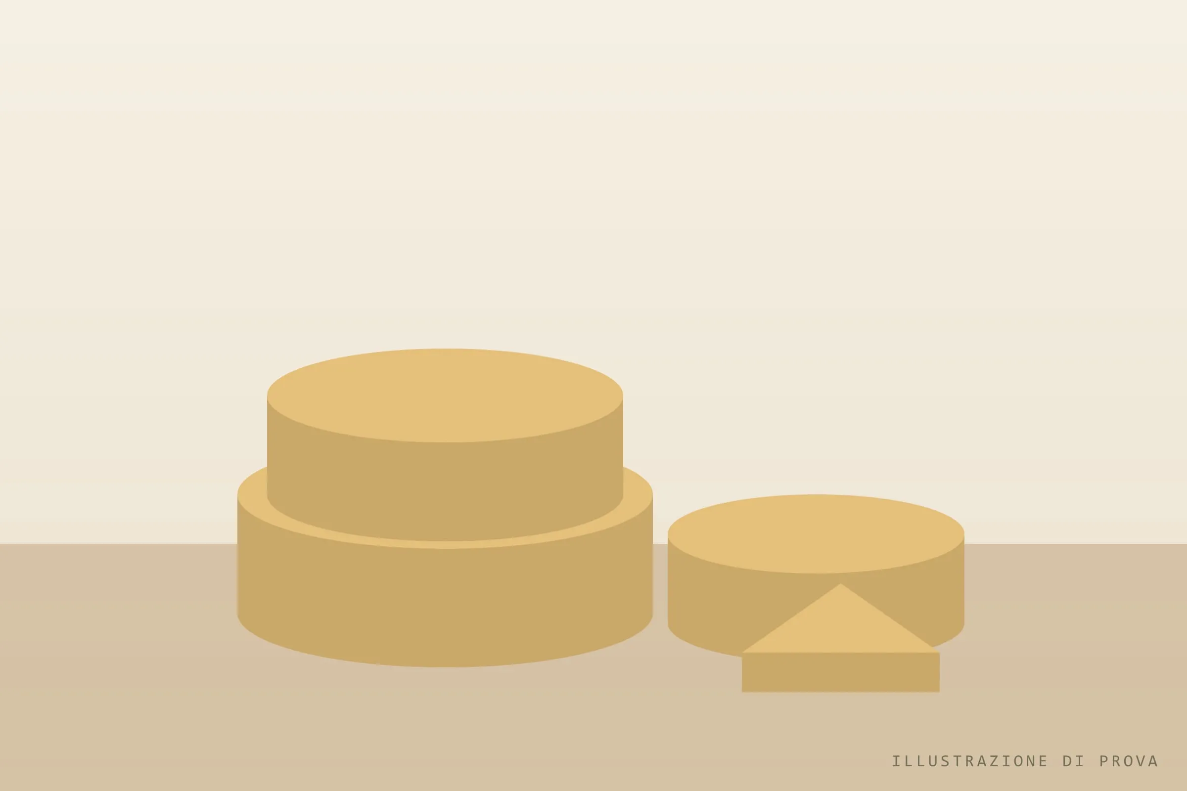 Illustrazione di prova: forme di formaggio