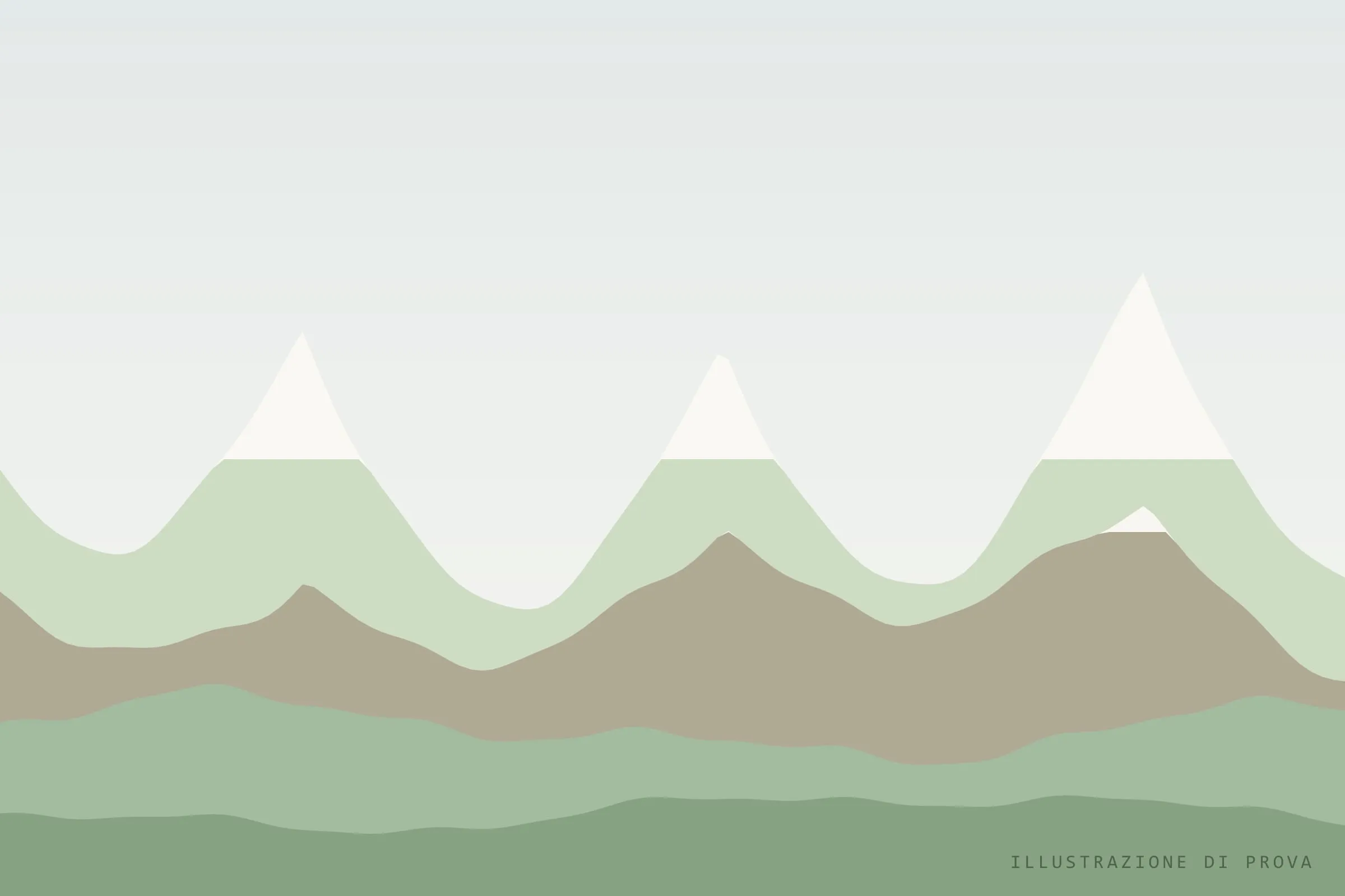 Illustrazione di prova: montagne con ghiacciai