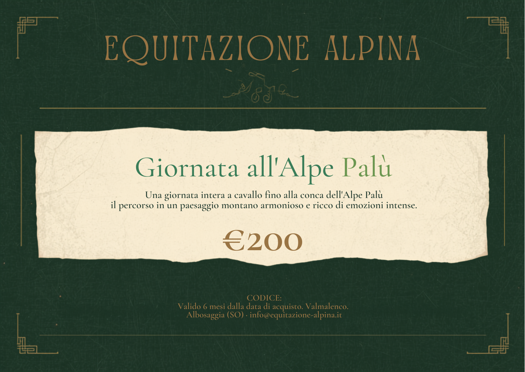 Voucher - Buono Regalo Giornata a Cavallo Verso l'Alpe Palù